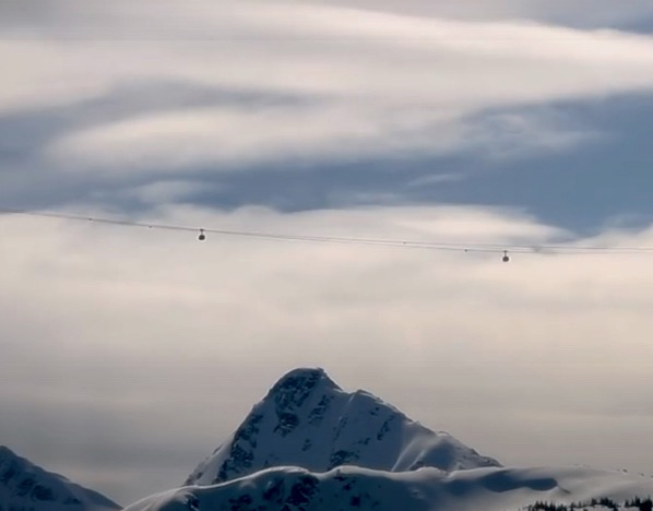 Riding the world’s highest ski lift strung between two peaks